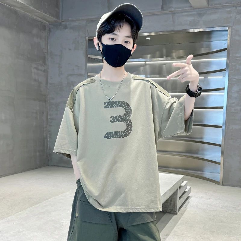 童装男童夏装短袖T恤2024新款中大童夏季男孩夏款儿童纯棉上衣潮t