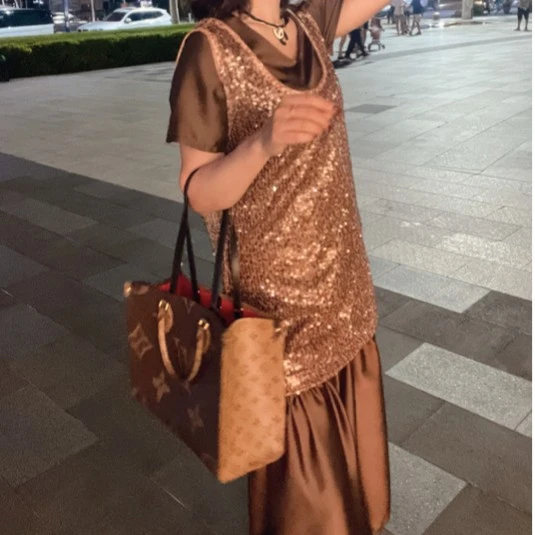Mayran亮片两件套连衣裙