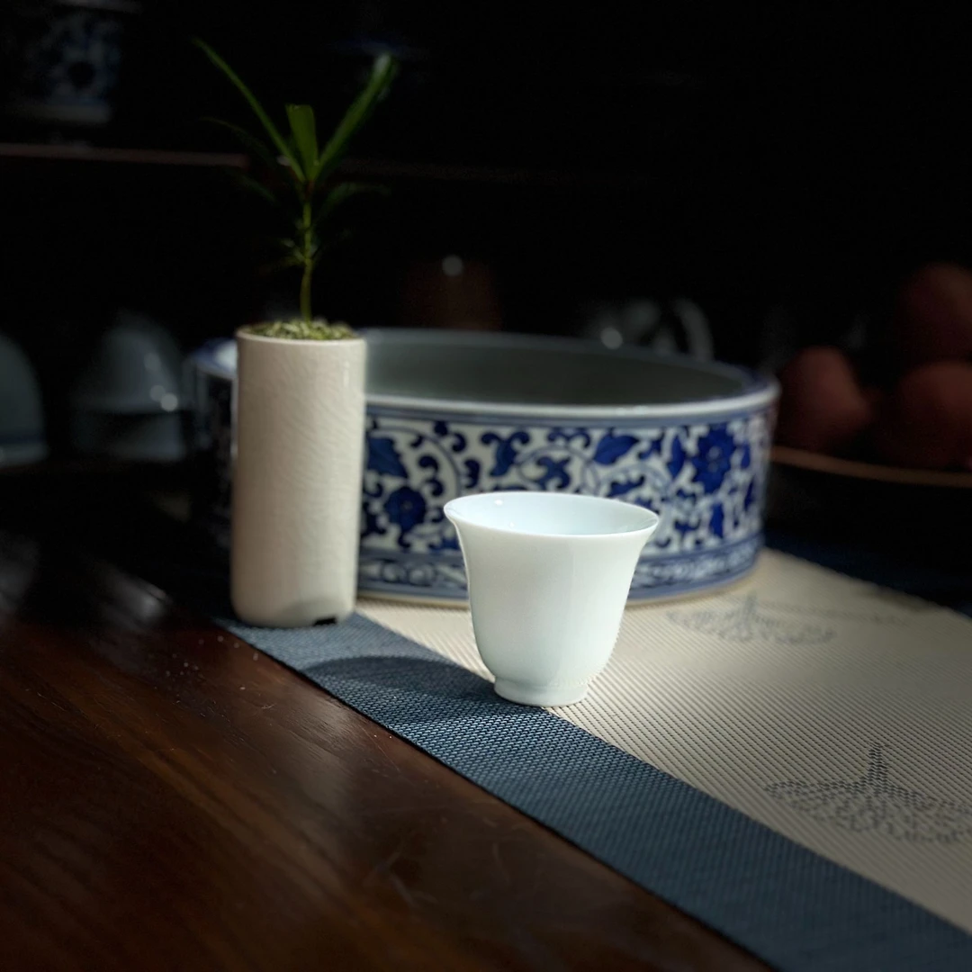 景德镇茶具茶杯陶瓷白瓷手工