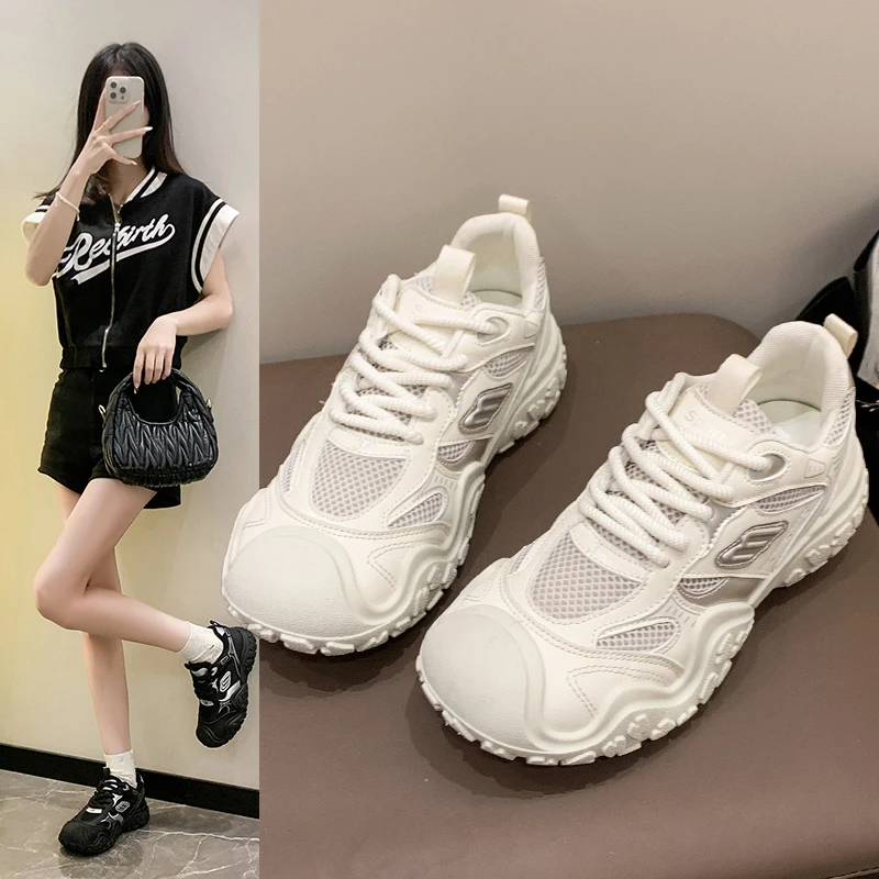 丑萌小众不撞款老爹鞋女鞋子2025新款夏季网面休闲户外登山运动鞋