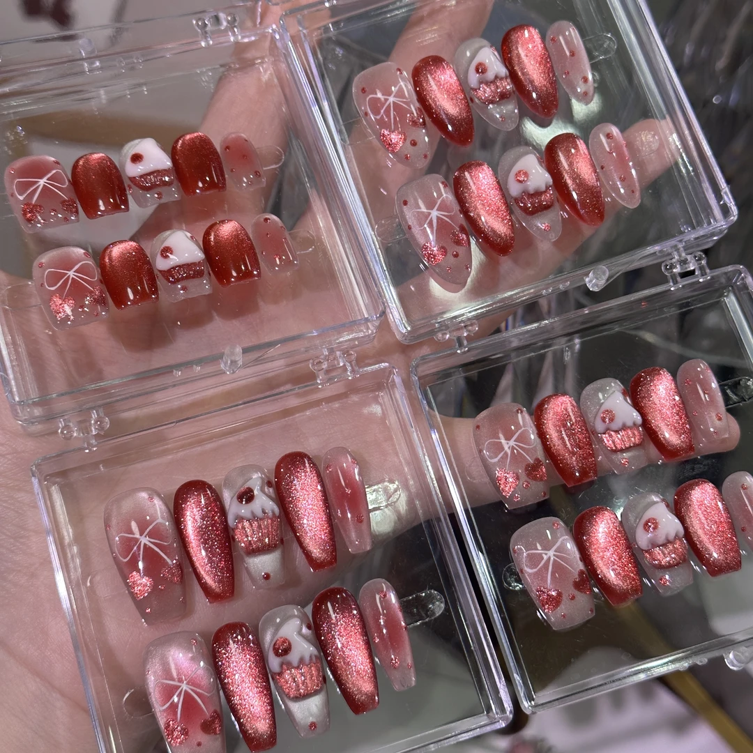 【草莓甜筒】 纯手工穿戴甲