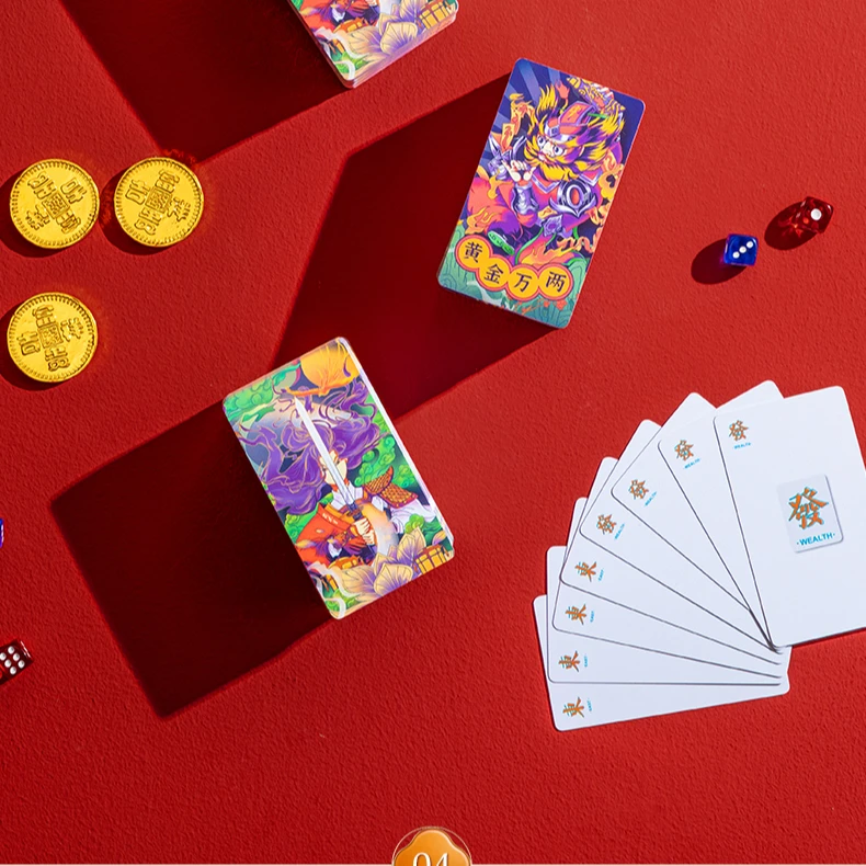 如喜纸制国潮长牌加厚高级便携旅行家用扑克麻将144张方便优质