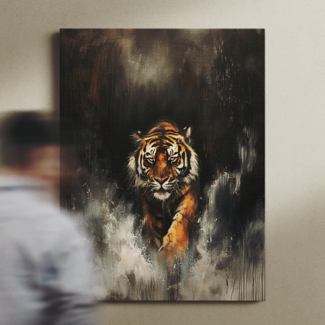 【挂画】山君老虎本命挂画来财装饰画玄关画礼物