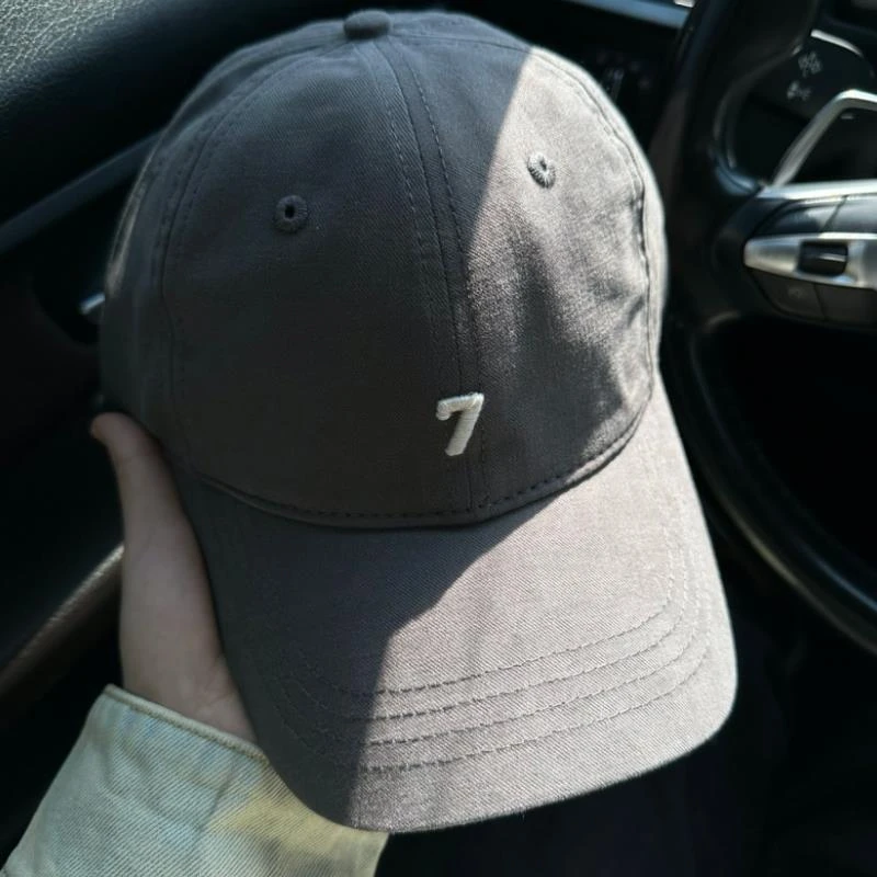 2024新品刺绣7棒球帽子男女宽檐高顶显脸小鸭舌帽百搭韩版ins学生