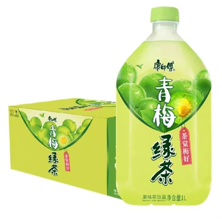 康师傅青梅绿茶饮品1升12瓶整箱装果味茶饮品