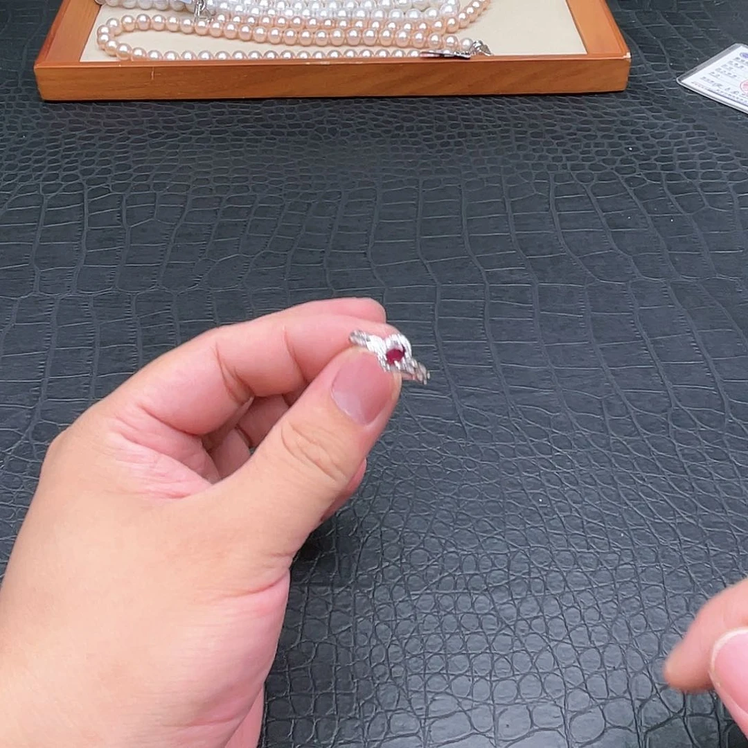 红宝石戒指银S925镶嵌657