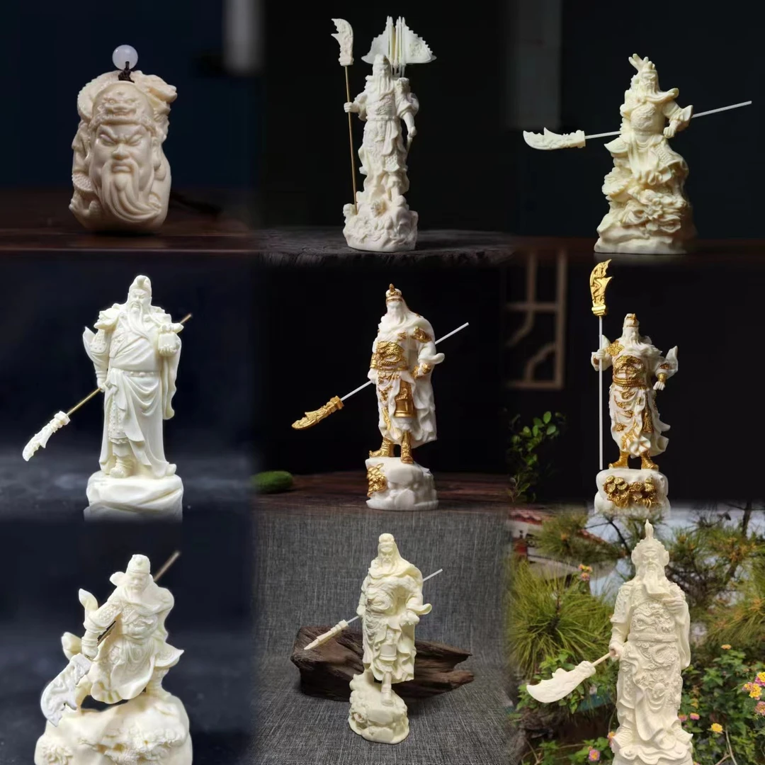 象牙果雕刻菩提果关公像神像客厅招财关公摆件武财神关二爷关羽