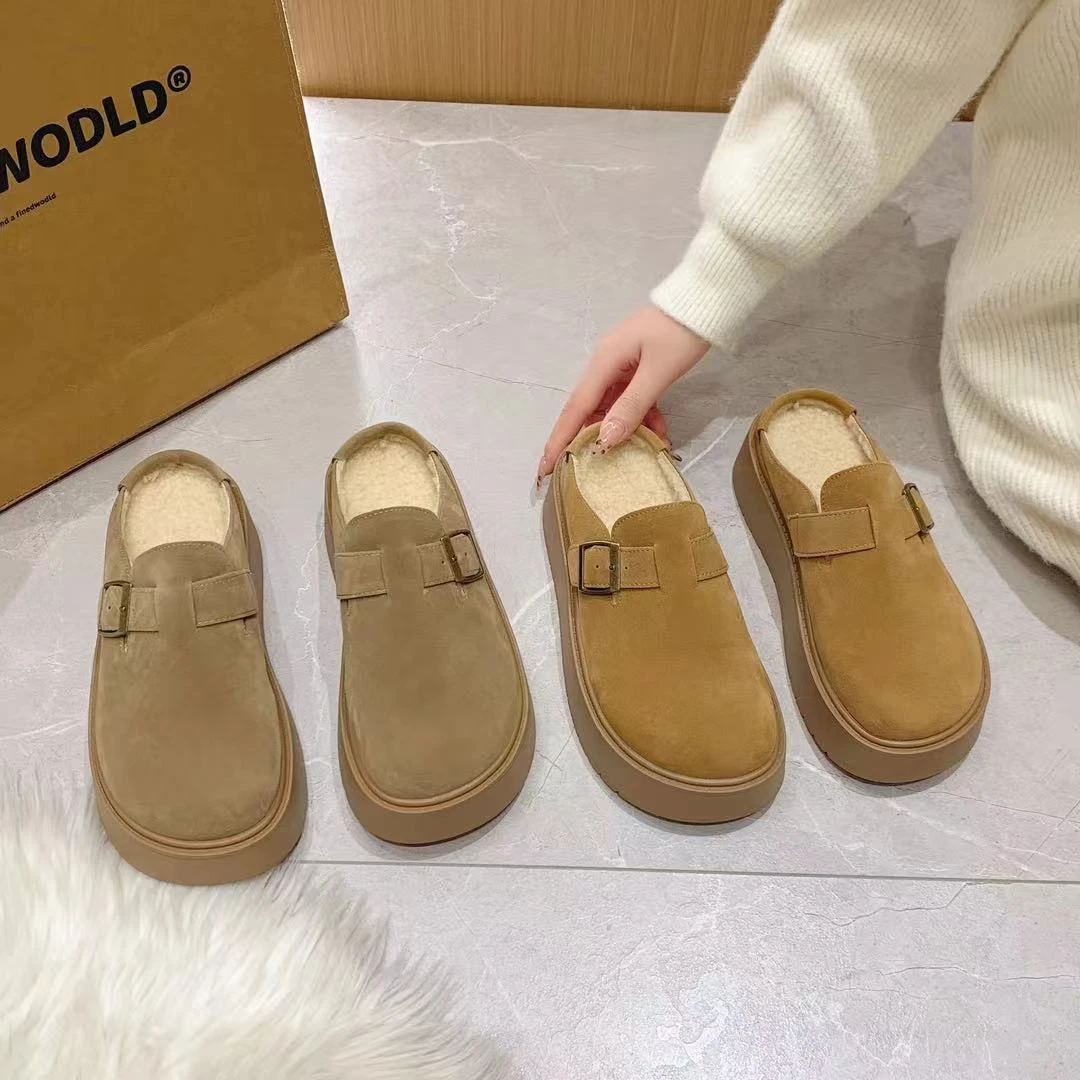 JUUSNN/巨圣秋冬时尚厚底勃肯拖鞋0337