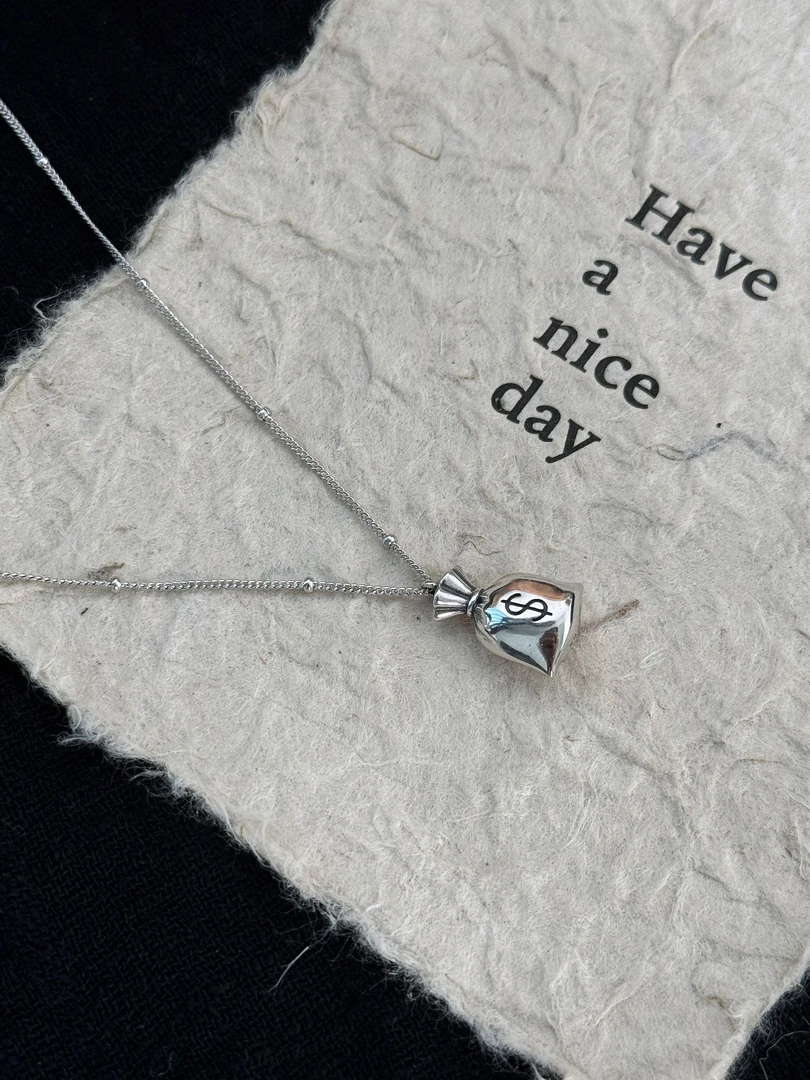 坠链均925银 8107小钱袋项链送礼物时尚百搭气质简约个性韩版小众