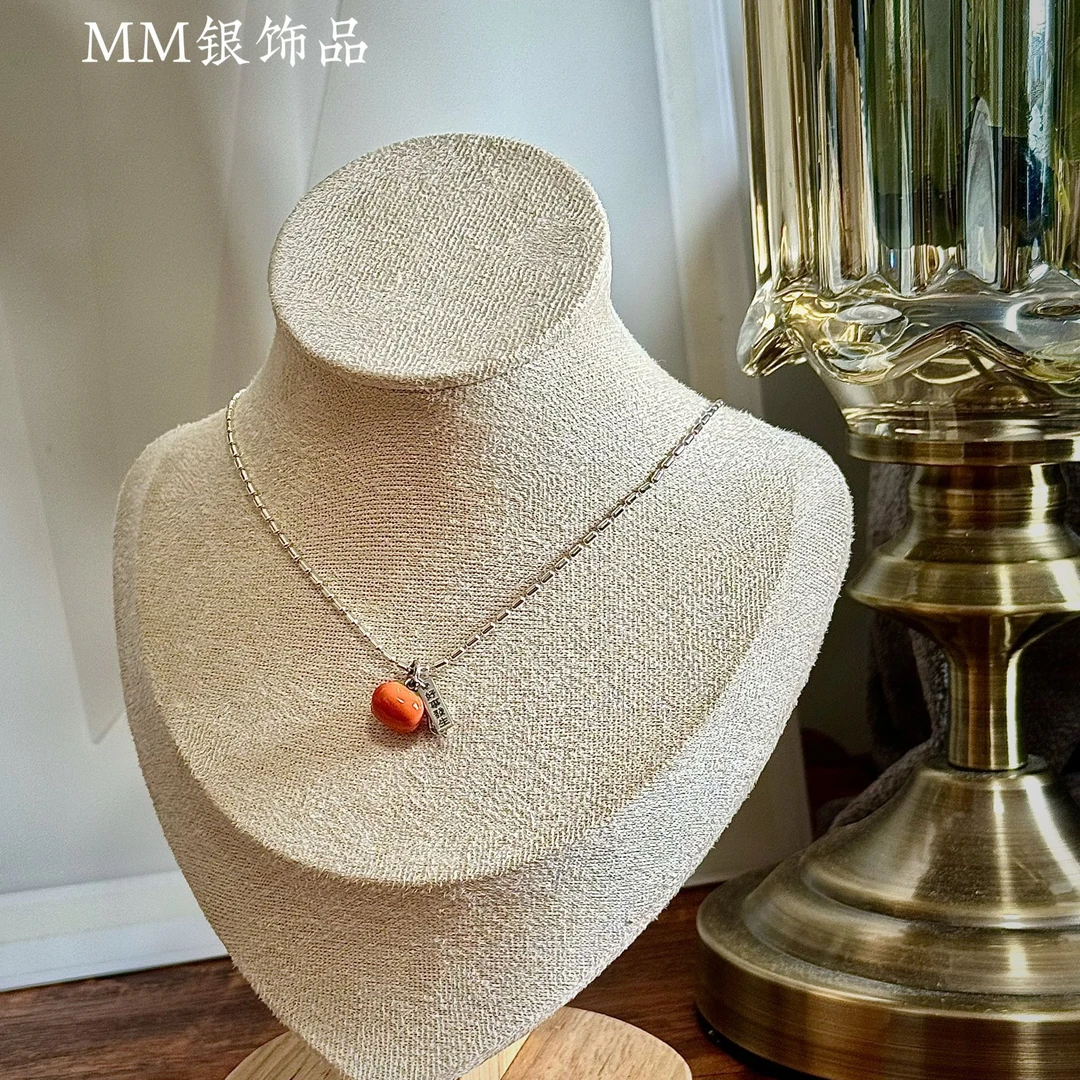 链子925银 8057柿柿如意项链可爱气质百搭少女心甜美小众小清新