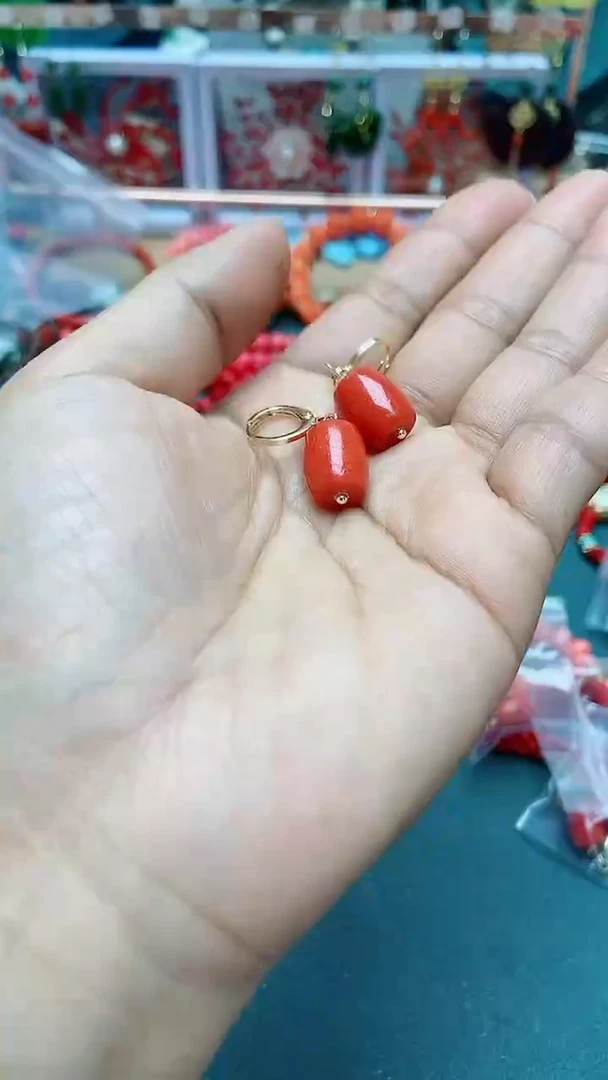 【闪购商品】玛瑙/玉髓耳钉合金C05