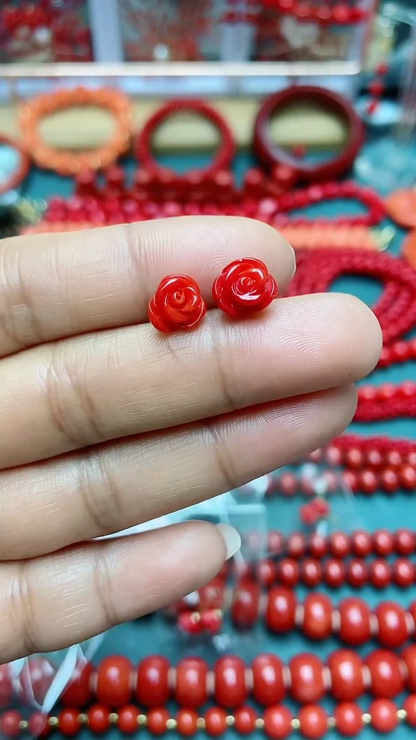 【闪购商品】玛瑙/玉髓耳钉合金A04