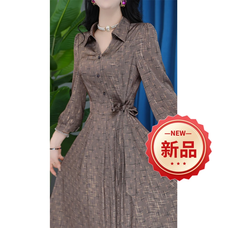 YS-24B02-8   气质时尚复古收腰秋季优雅修身法式女装连衣裙