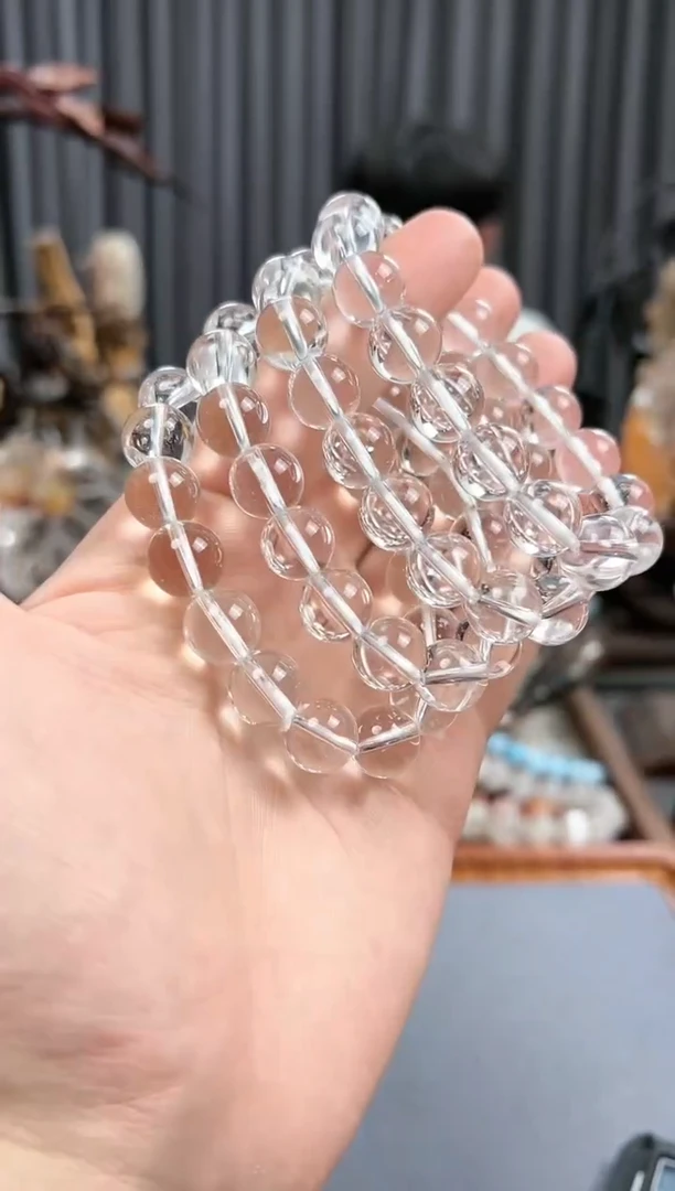 【闪购商品】水晶手链未镶嵌12mm+白水晶手串（多样性发其一）
