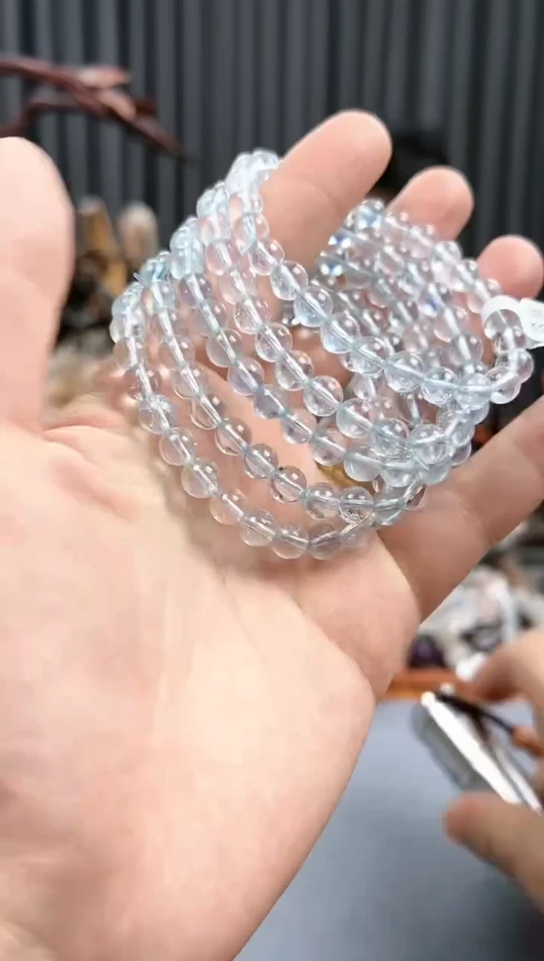 【闪购商品】海蓝宝石手链未镶嵌7mm+海蓝宝碎冰冰（多样性发其一）