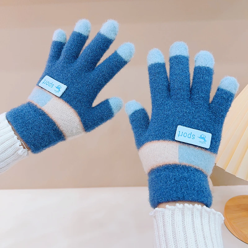 5-12岁儿童手套男孩保暖手套秋冬季毛绒加厚中大童小学生小孩手套