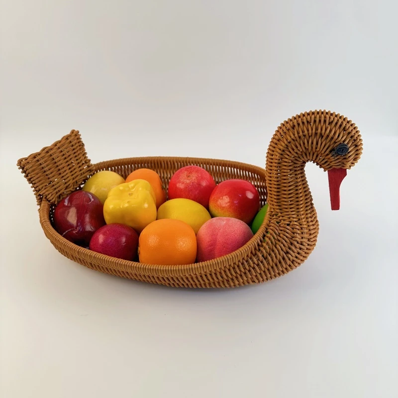 仿藤编水果篮创意动物果盘客厅摆放干果零食收纳筐馒头筐编织篮子
