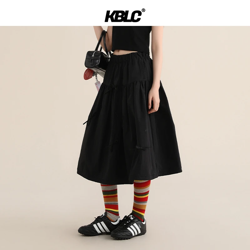 KBLC24蓬蓬多形态蝴蝶结可调节松紧学生闺蜜百搭半裙