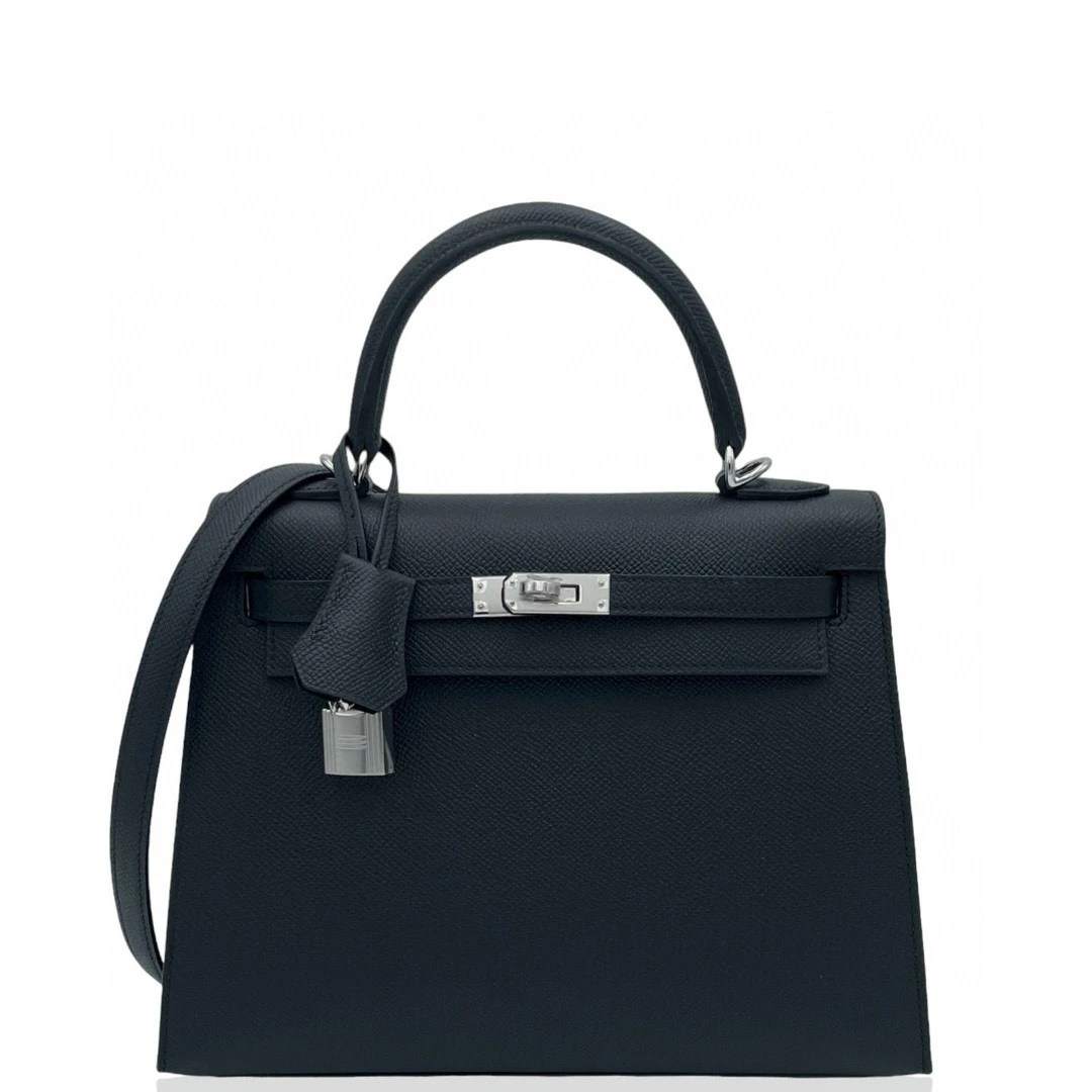 全新未使用 Hermes/爱马仕 kelly 25 W e皮 黑色0803b2