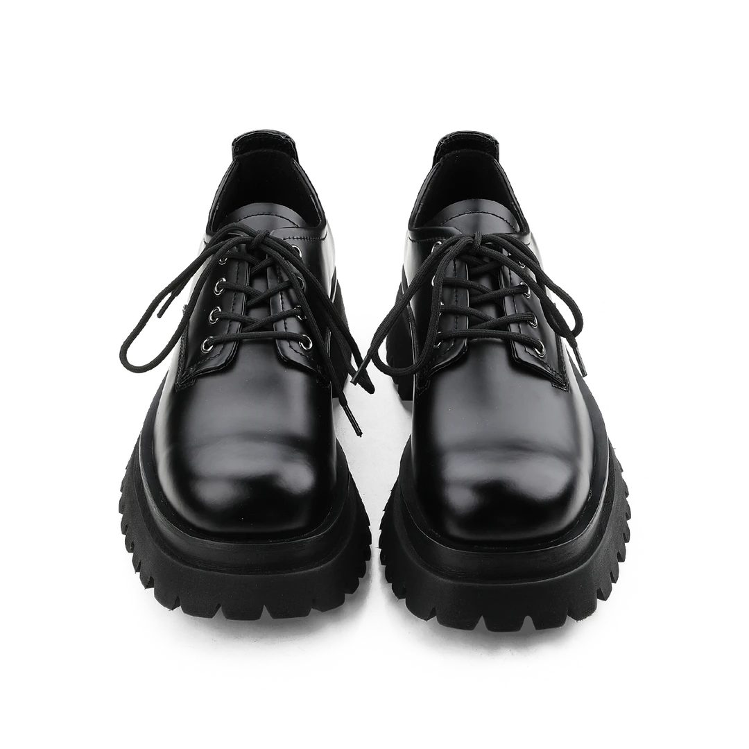 韩桥日记[黑血系列]增高6.5cm鞋子真皮情侣大头ins德比鞋男女皮