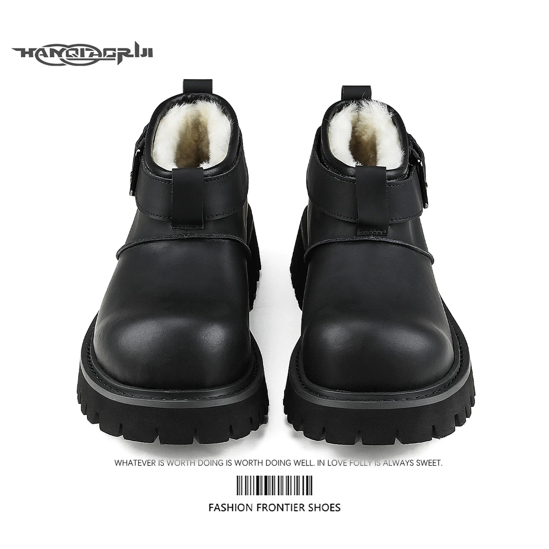 韩桥日记[黑血系列]情侣雪地靴户外冬季保暖棉鞋子男女厚底鞋潮鞋