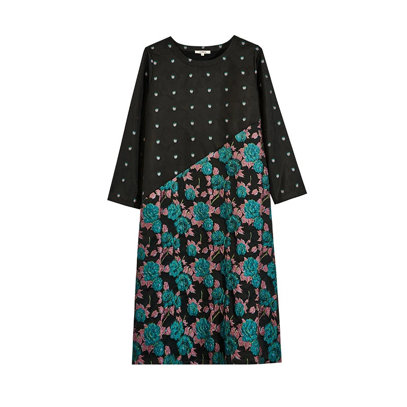 吉丘古儿原创复古连衣裙气质女装设计长裙时尚潮流小众G231Y014