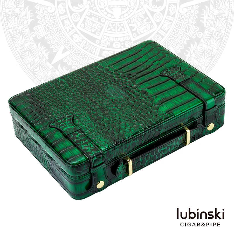 LUBINSKI雪茄便携保湿盒皮质加雪松木可移动托盘醇养箱高档装烟包