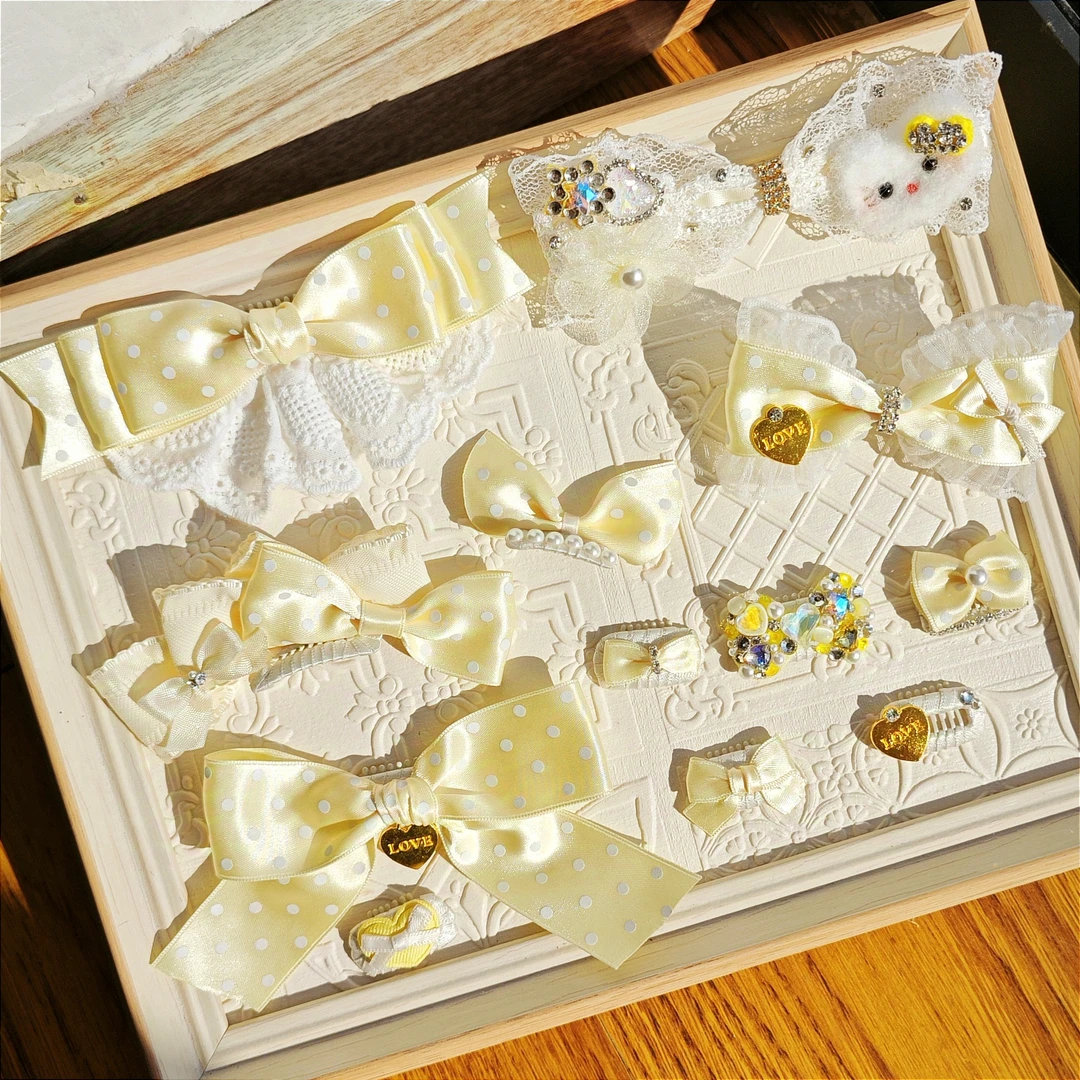 自制宠物发夹头花马尔济斯约克夏狗狗猫咪通用发夹