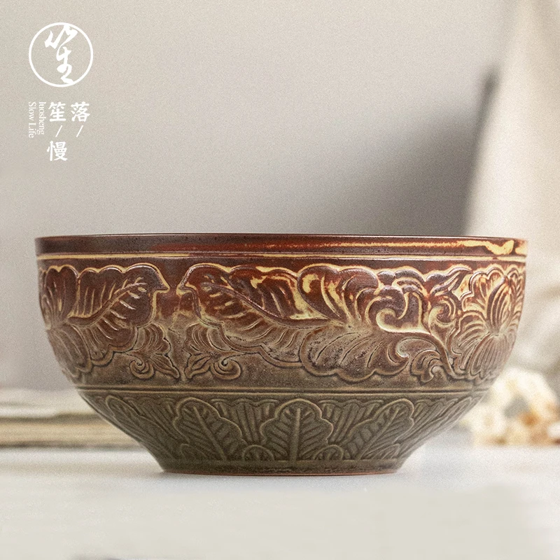 落笙陶瓷建水茶洗日式水盂茶渣缸大容量废水桶笔洗复古家用茶配件