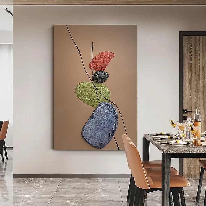 手绘油画【时韵】意式极简沙发挂画抽象画客厅落地画餐厅走廊玄关画