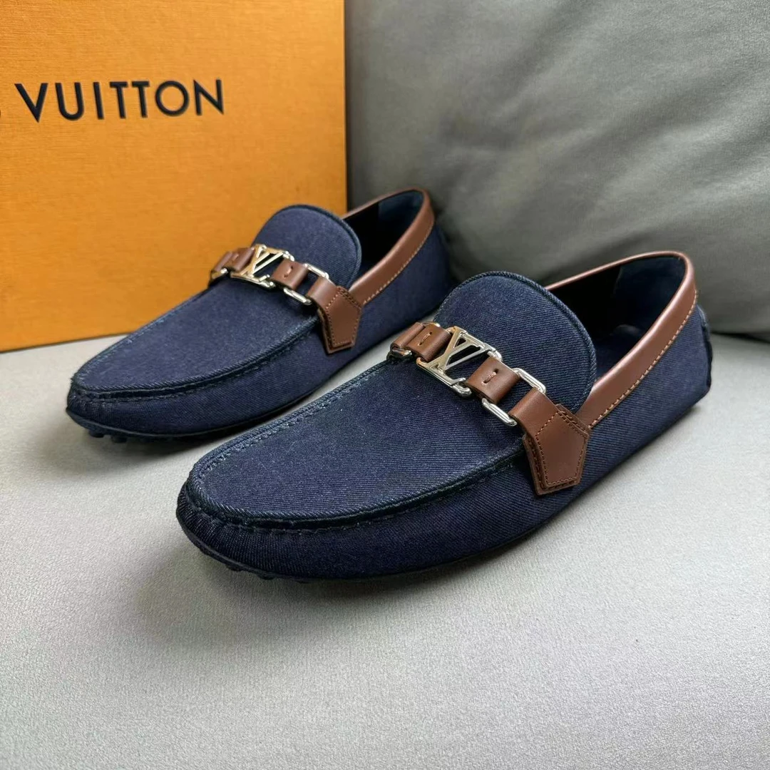 全新未使用 LouisVuitton/路易威登 牛仔深蓝色百搭豆豆鞋40码