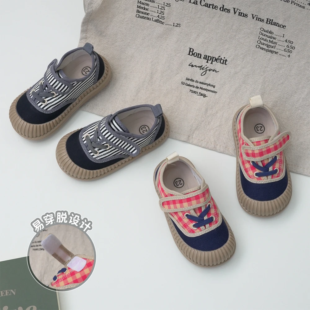 软底儿童休闲复古板鞋魔术贴百搭时尚春秋季童鞋 246278