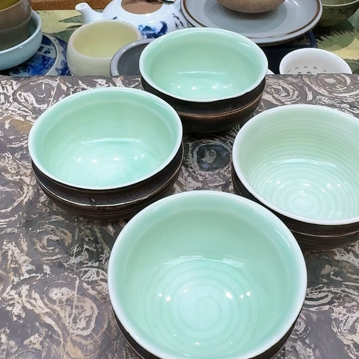 古铜釉杯水四个（中号）
