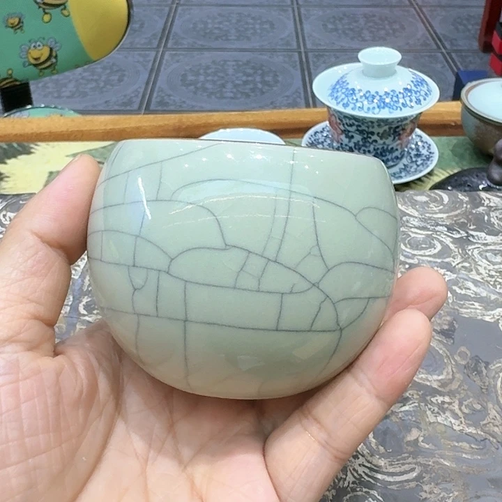 哥窑开片主人杯子