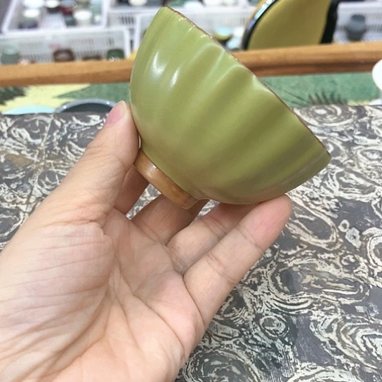 花口，汝窑杯，来来来啦