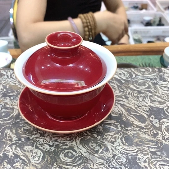 三才国红盖碗。。。。。