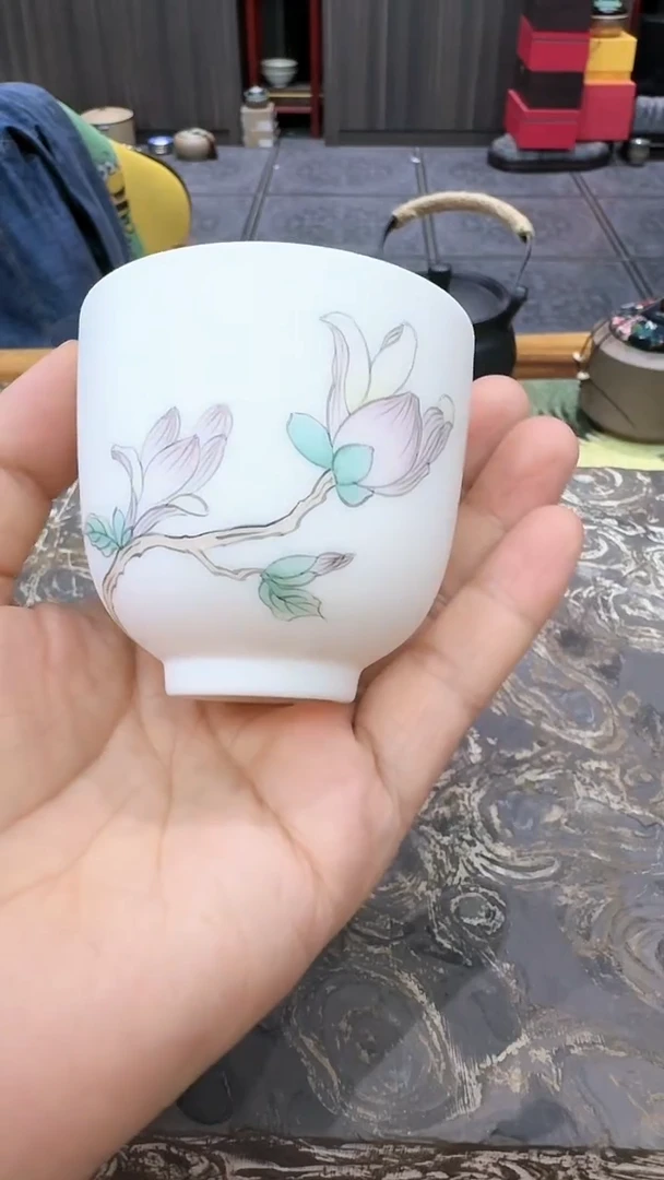 【闪购商品】羊脂玉瓷手绘杯、、、、