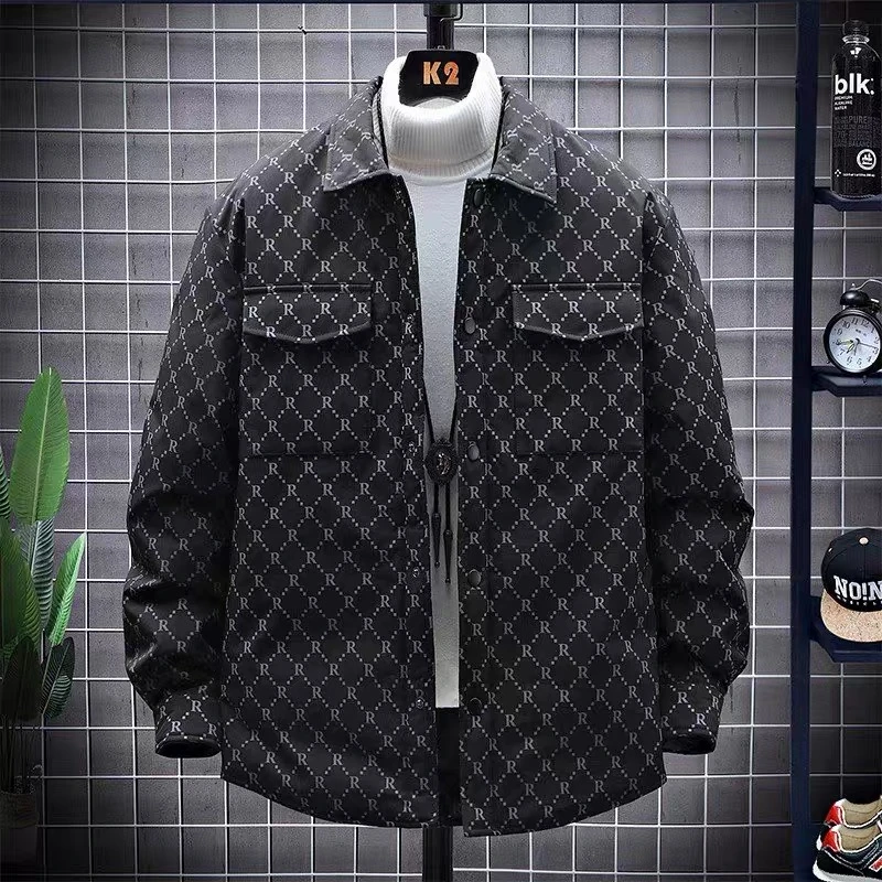 冬季夹克男加棉加厚翻领08