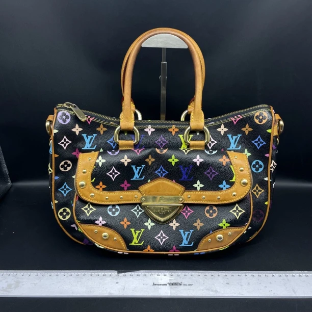 95新 LouisVuitton/路易威登 Lv 黑三彩元宝手提包/12652
