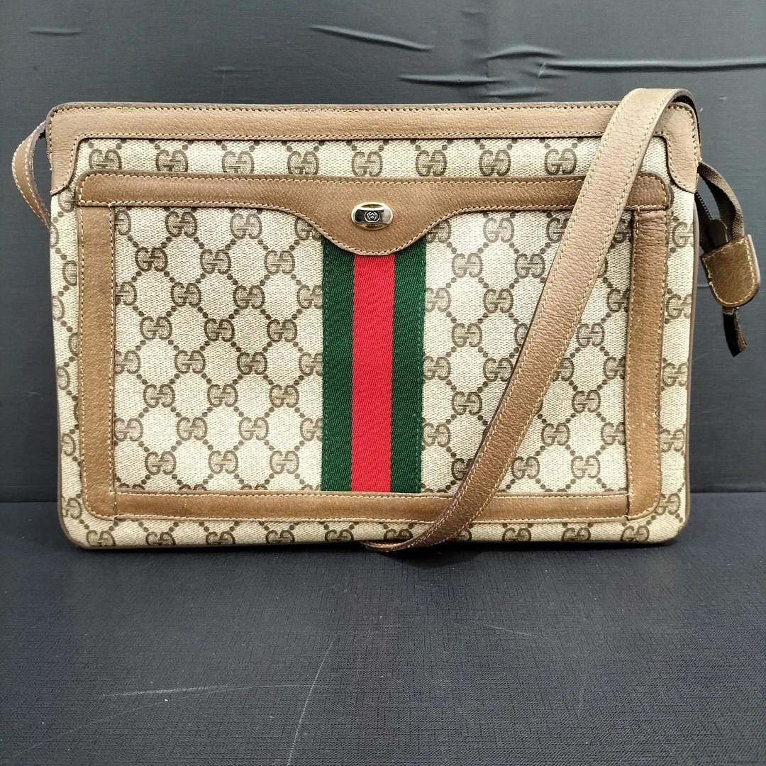 95新 GUCCI/古驰 古驰老花单肩斜挎包/货号11837
