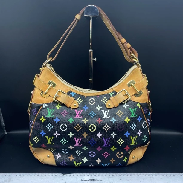 95新 LouisVuitton/路易威登 Lv黑三彩腋下包/12859