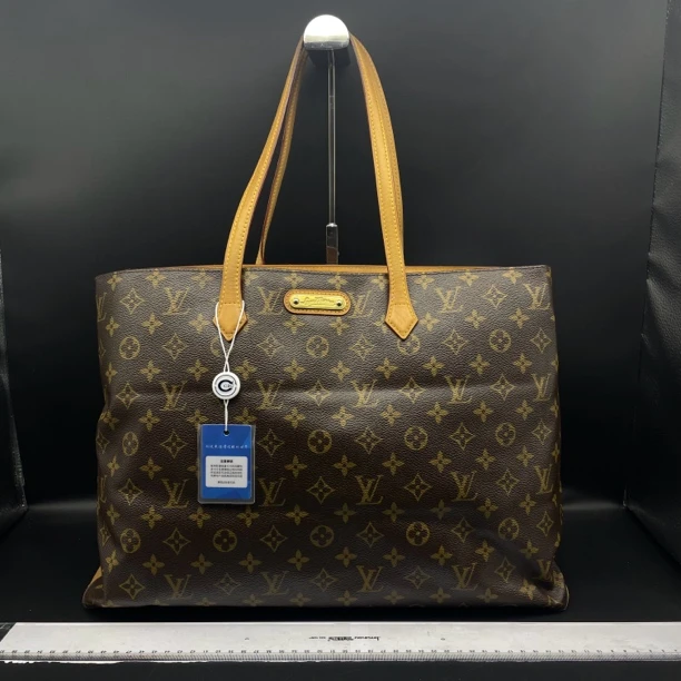 95新 LouisVuitton/路易威登 lv老花托特包 有检 包口有裂/12332