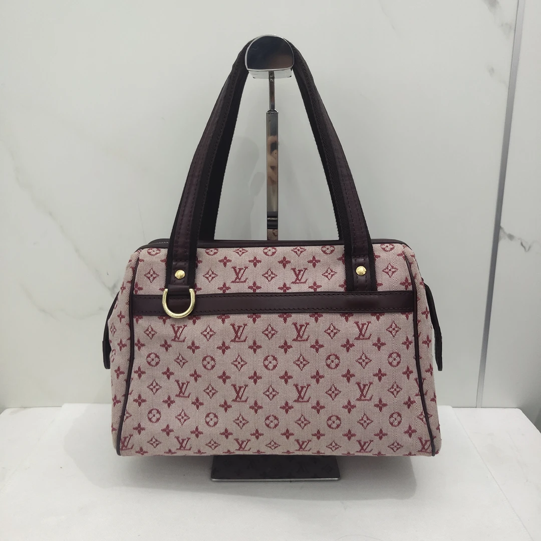 95新 LouisVuitton/路易威登 lv粉色丹宁手提包/货号9669