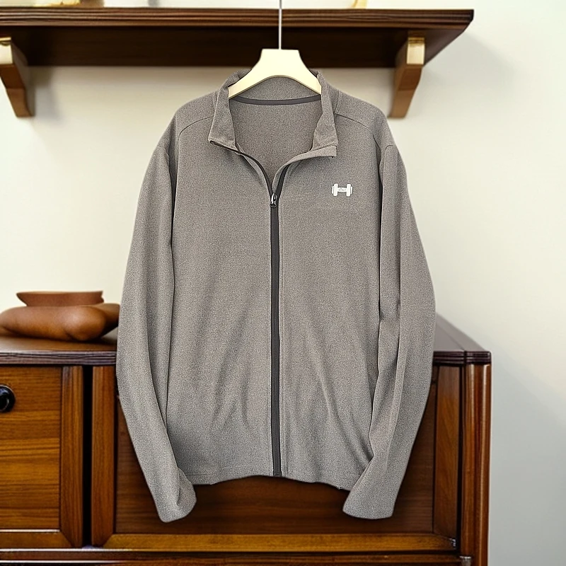 户外抓绒保暖摇绒粒拉链运动外套加厚上衣可内胆藏蓝立领X008