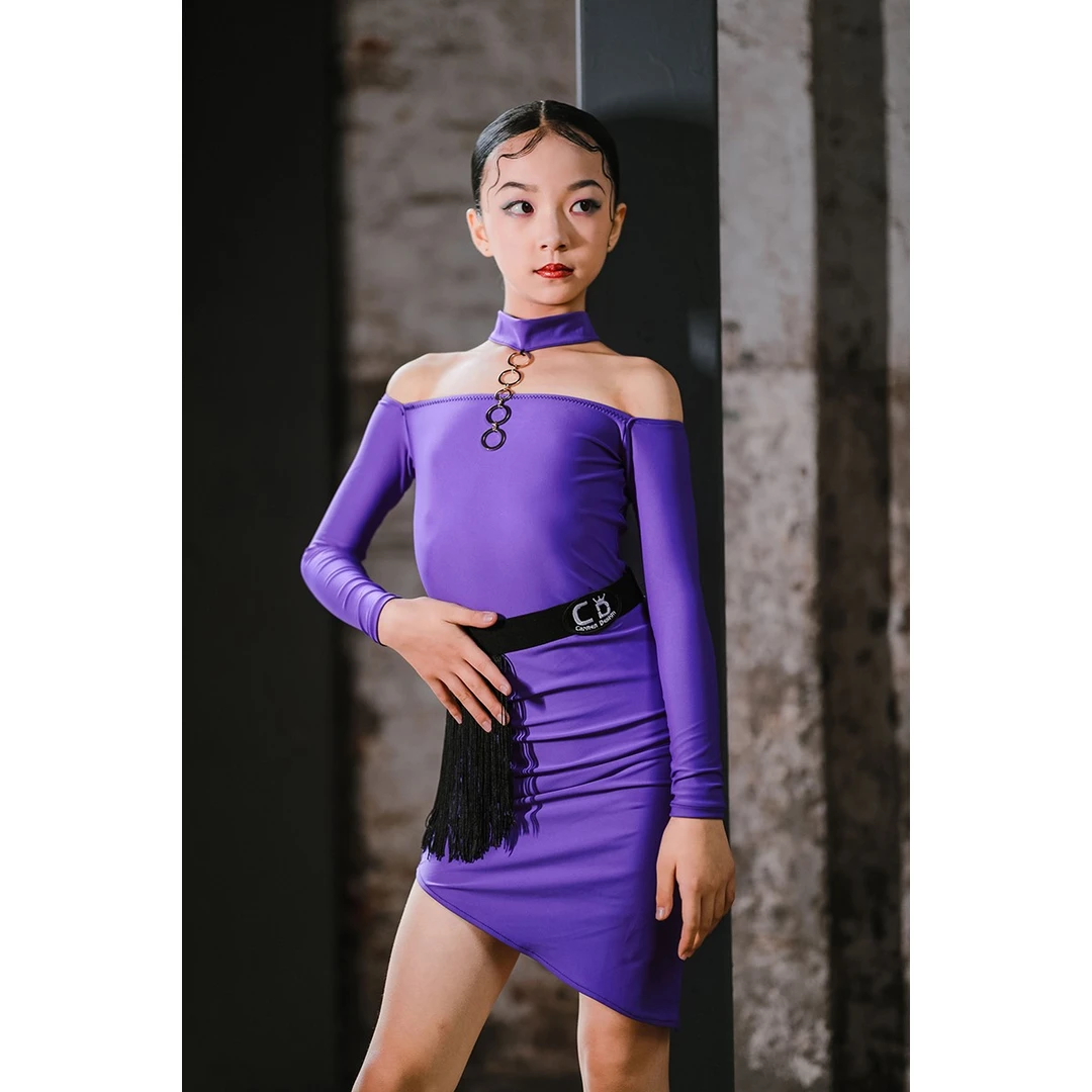 CD卡门新品时尚金属链条斜流苏分体两件套训练服夏季舒适透气