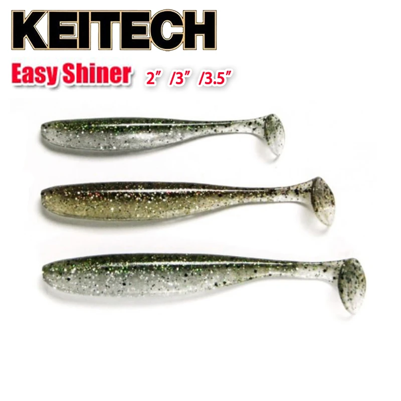 日本KEITECH Easy Shiner 2/3/3.5寸 T尾鱼 K牌进口路亚软饵鲈鱼