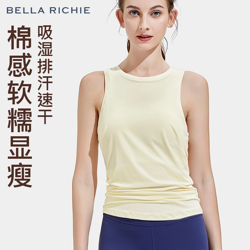 BELLA RICHIE宽松无袖女夏季速干透气跑步健身瑜伽服上衣背心罩衫