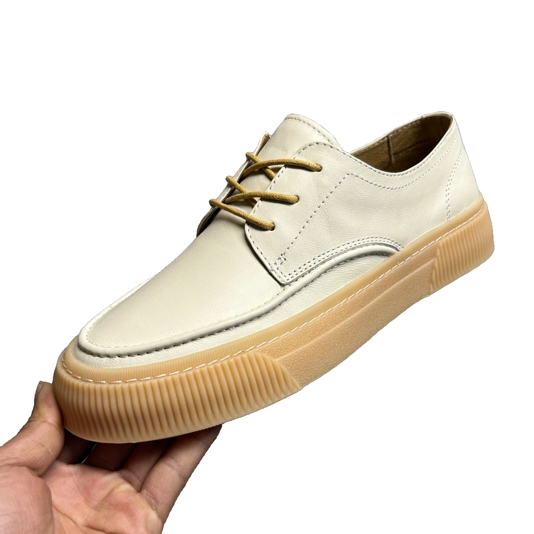 广州男鞋时尚潮流真皮透气 新款系带百搭男士休闲男舒适潮鞋低帮