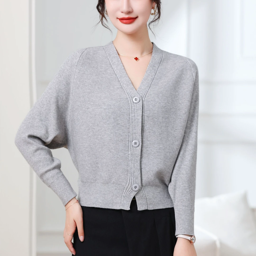 【9609】女士羊绒衫毛衣v领百搭2024新款秋冬