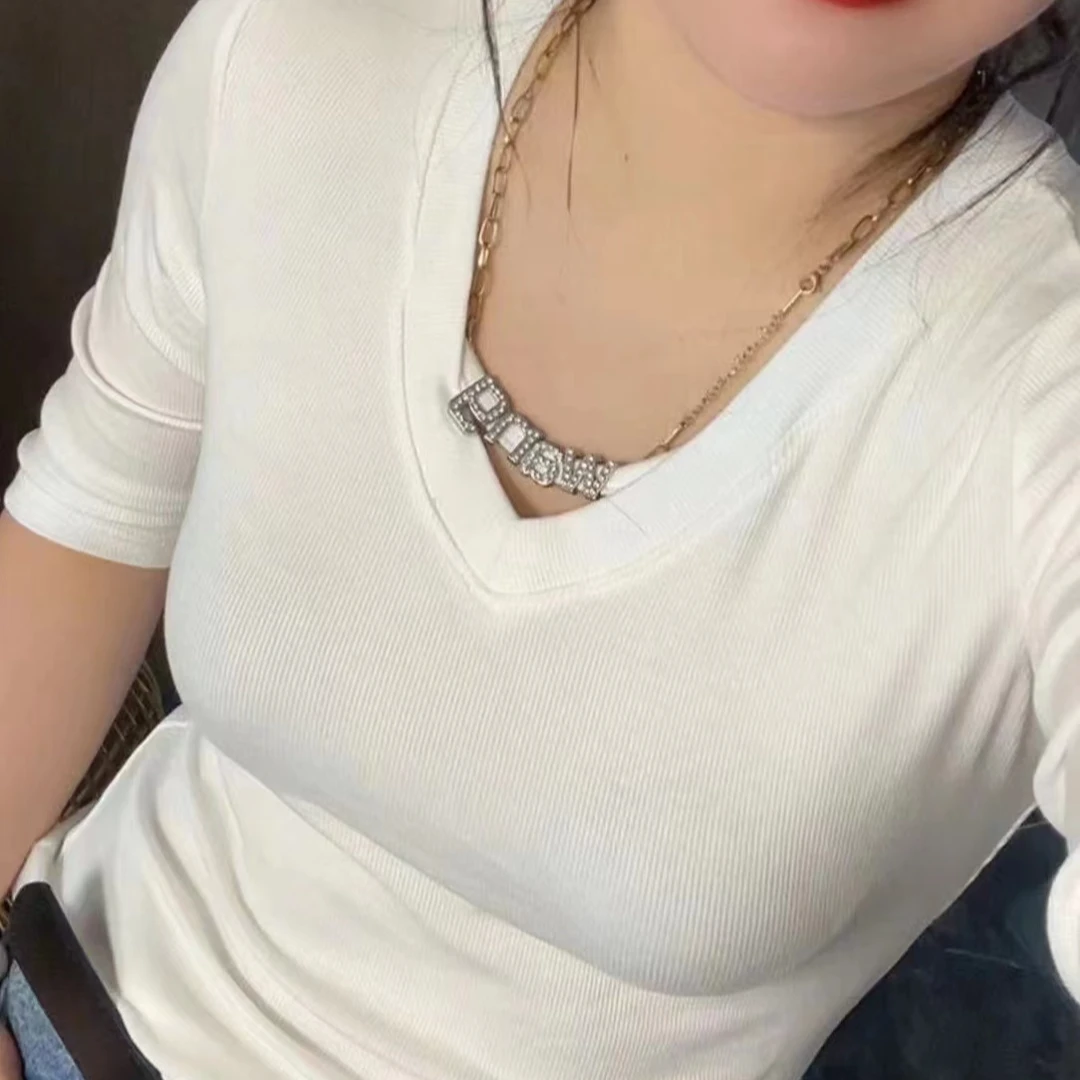 2024秋季新款时尚百搭高级显瘦胖妹妹大码女装2042款气质白色针织